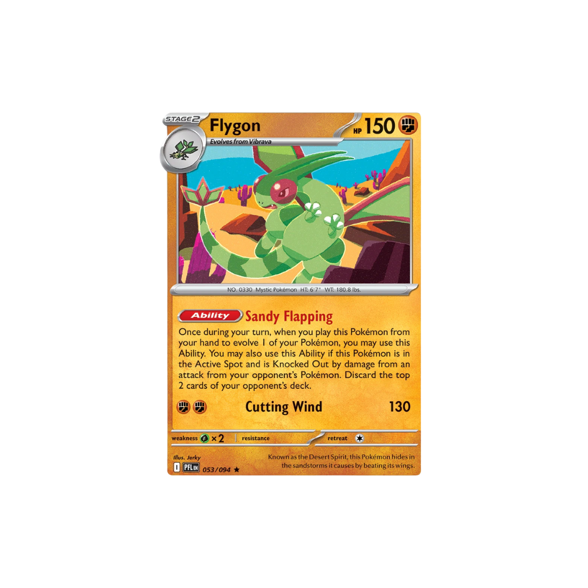 Flygon 053/094 Rare Phantasmal Flames Pokemon Holo Lightly Played