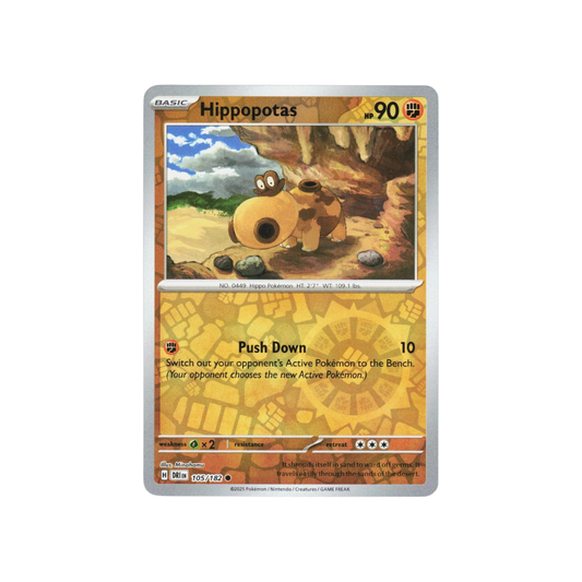 Hippopotas 105/182 Common Destined Rivals Pokemon Reverse Holo NM