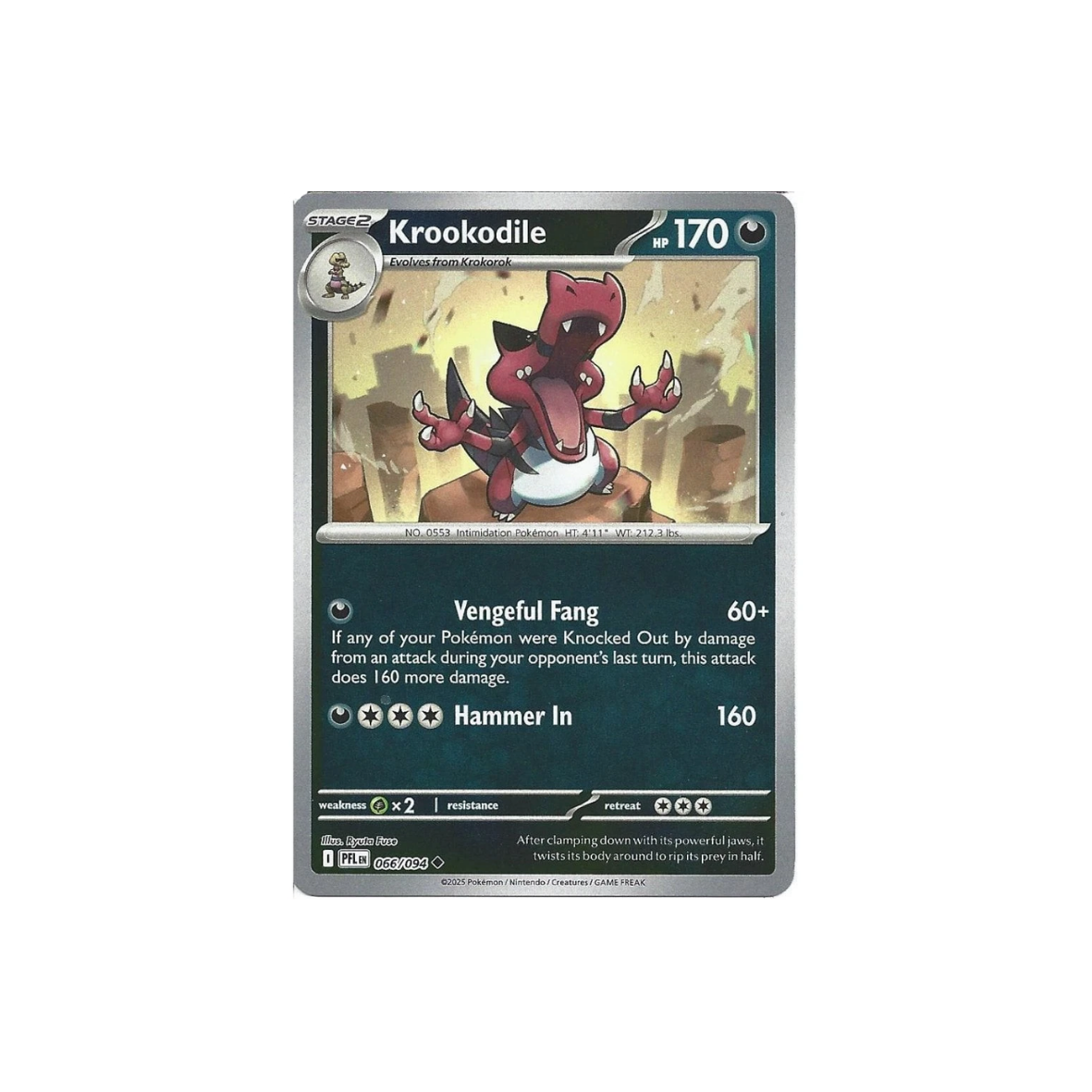 Krookodile 066/094 : (Reverse Holo) Card : Phantasmal Flames