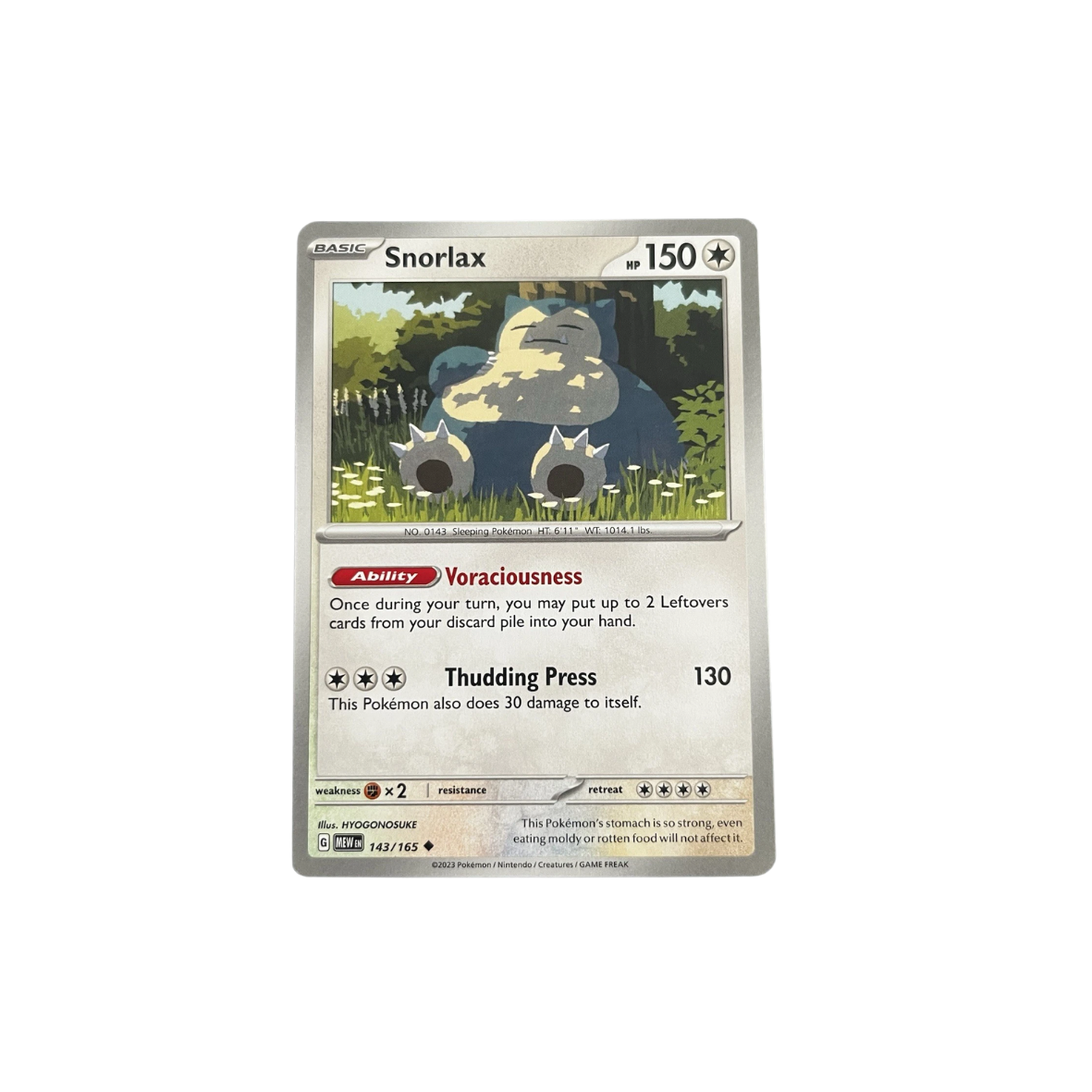 Snorlax 143/165 Uncommon Scarlet & Violet 151 Mint Pokémon Card